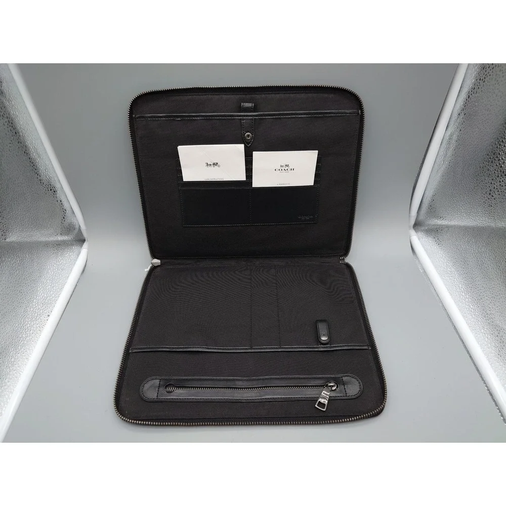 Coach Tech Case Signature Canvas Portfolio Charcoal Black F32654 [GNH019020]